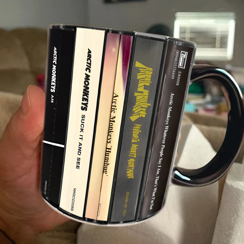 Retro Arctic Monkeys Album Cassette Accent Mug Ceramic Drinkware GradoCreations