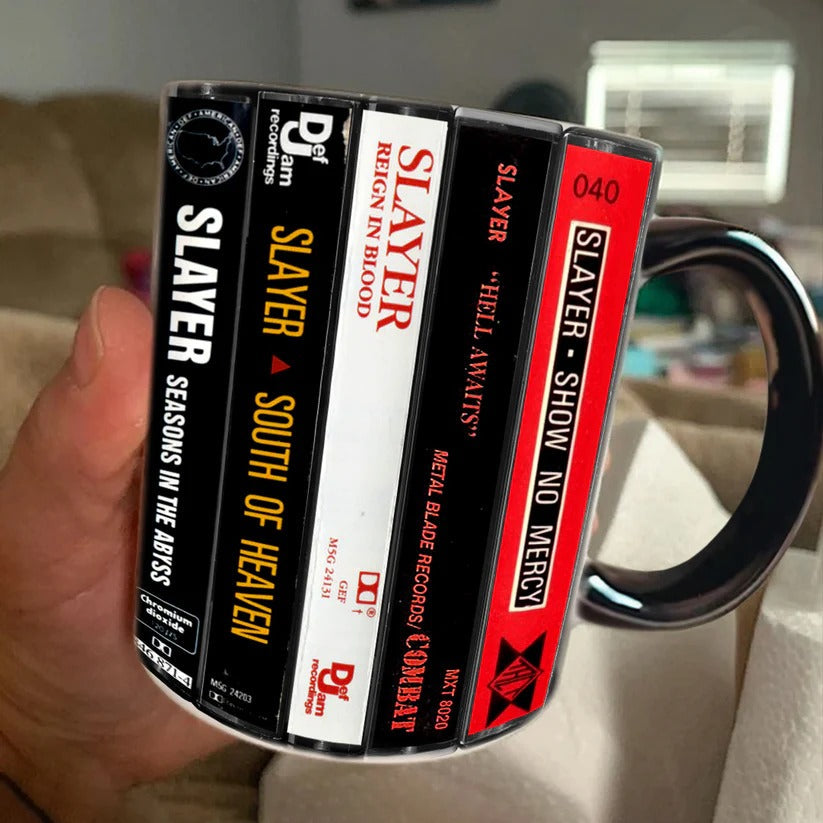 Slayer Cassette Retro Accent Mug Ceramic Music Gift GradoCreations
