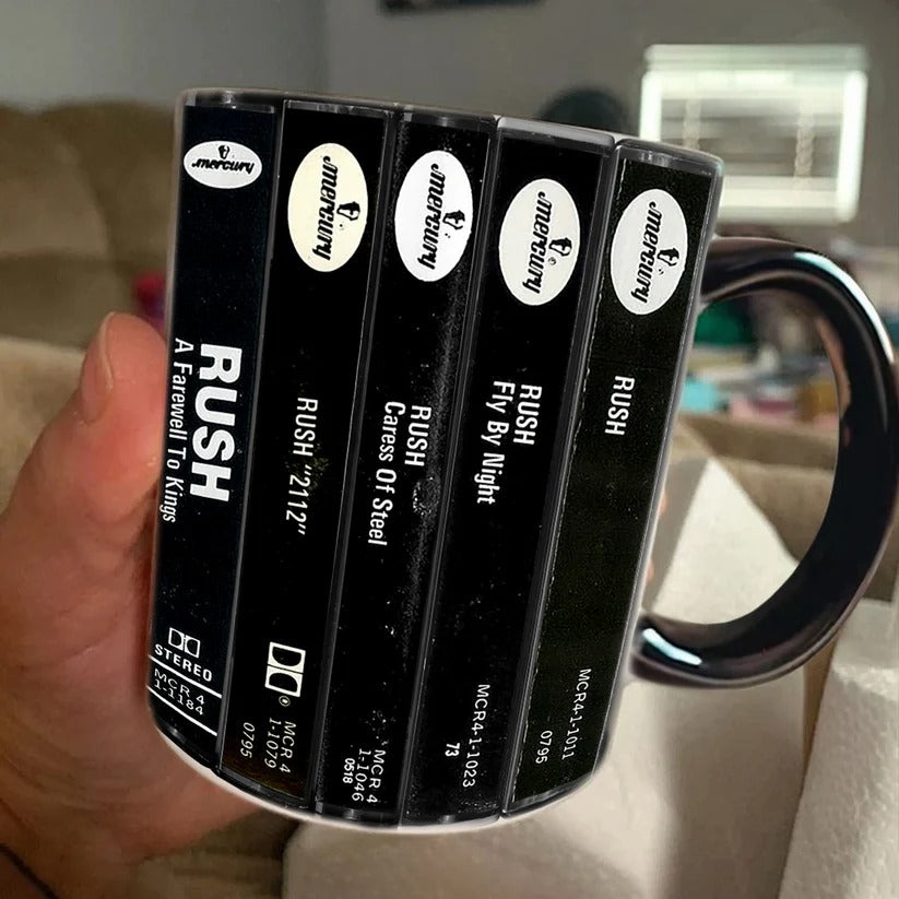 Retro Rush Albums Cassette Accent Mug Gift for Music Lovers GradoCreations