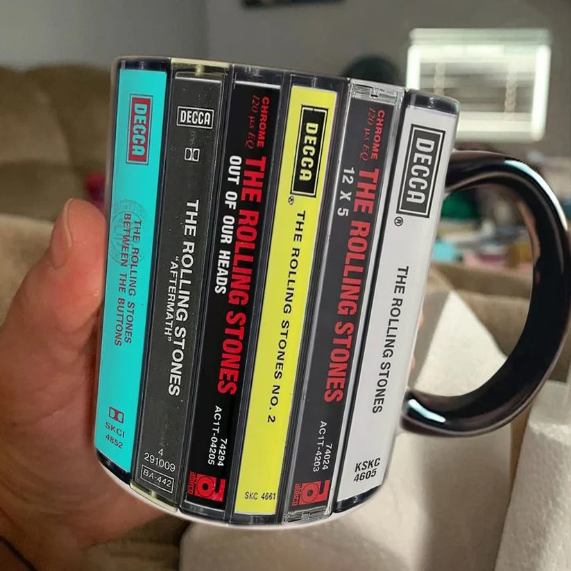 Rolling Stones Cassette Design Accent Mug Retro Gift GradoCreations
