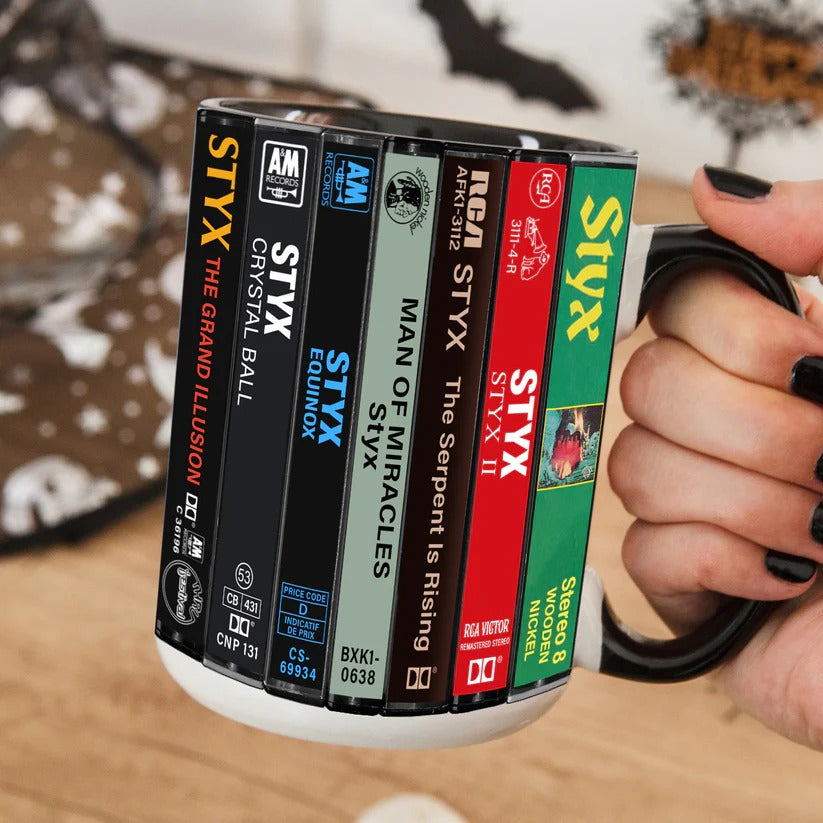 Styx Retro Cassette Collection Accent Mug for Music Lovers GradoCreations