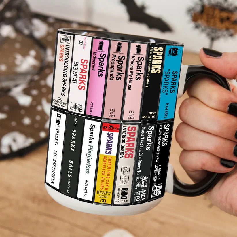 Retro Cassette Collection Accent Mug Ceramic Drinkware Gift GradoCreations