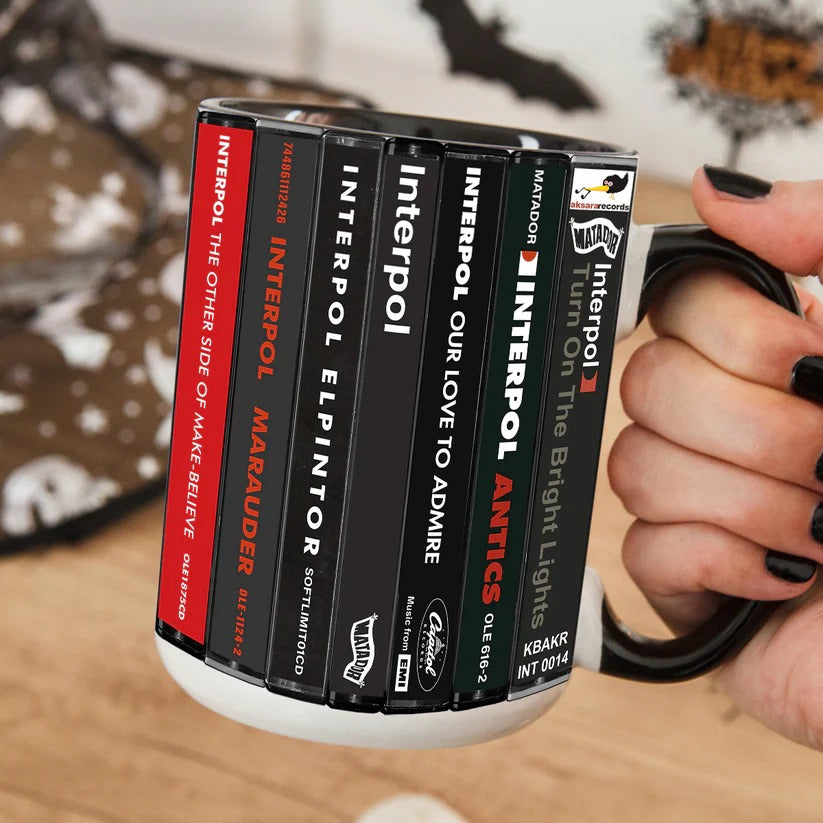 Retro Interpol Albums Cassette Accent Mug Ceramic Drinkware GradoCreations
