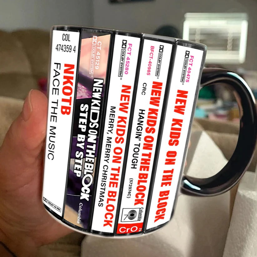 New Kids on the Block Retro Accent Mug | Ceramic Music Gift GradoCreations