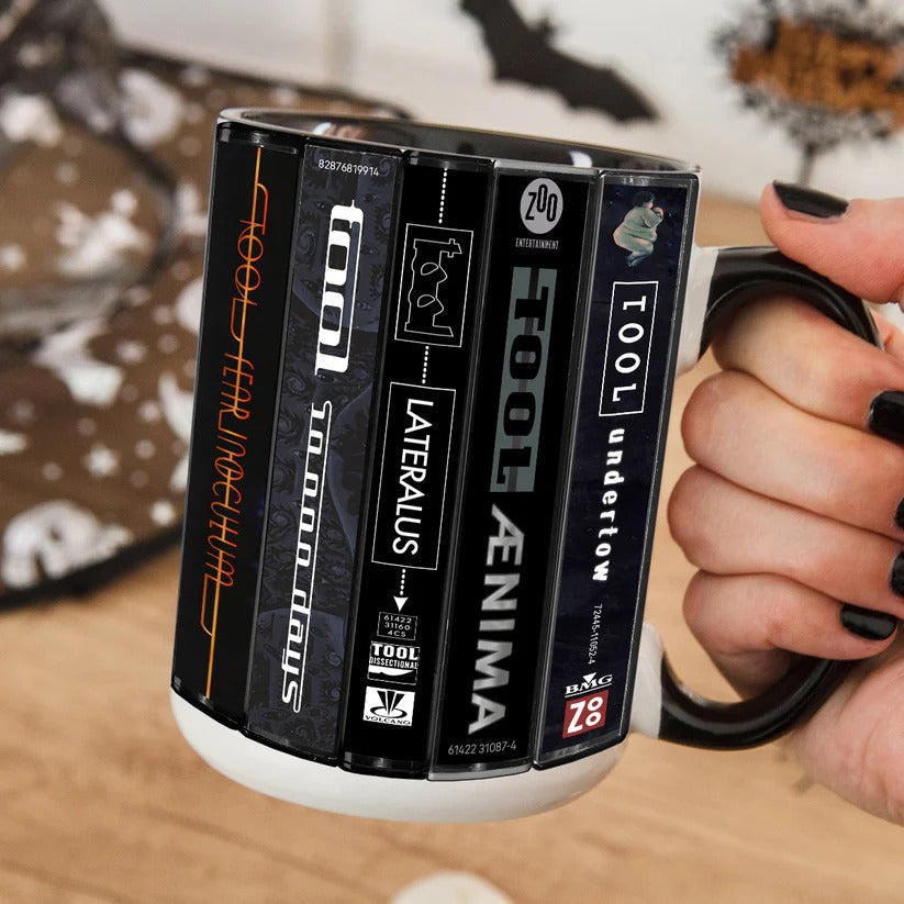 Retro Tool Cassette Collection Accent Mug for Music Lovers GradoCreations