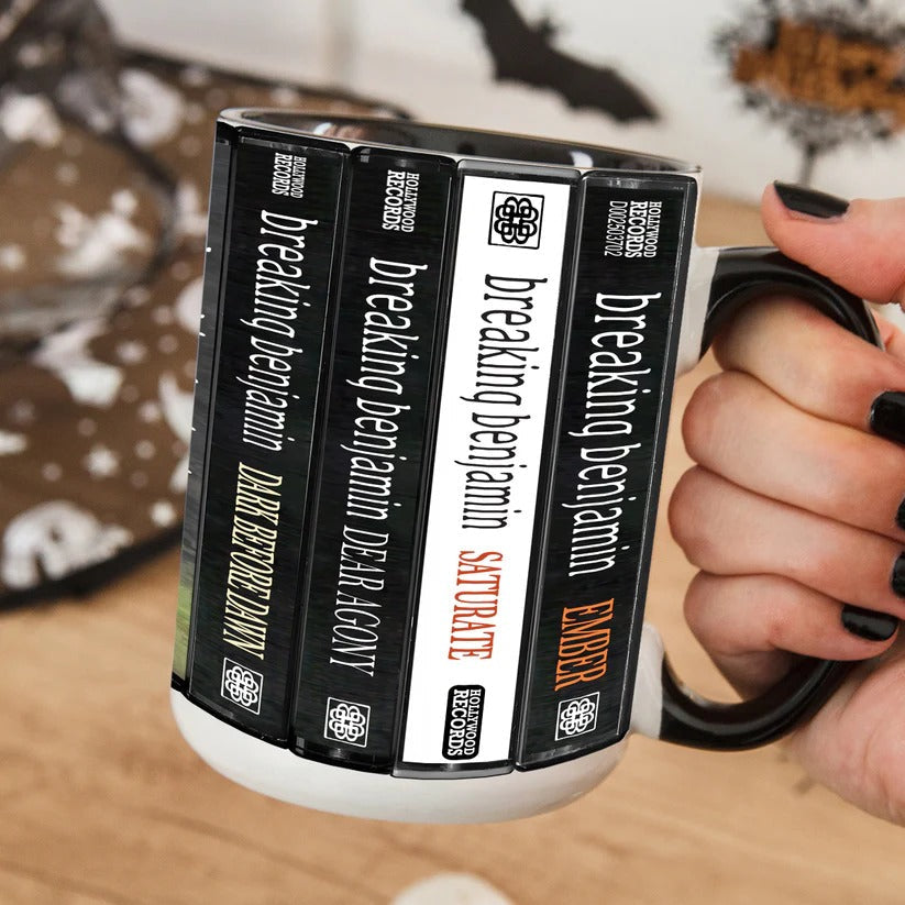 Breaking Benjamin Retro Cassette Accent Mug Ceramic Drinkware GradoCreations