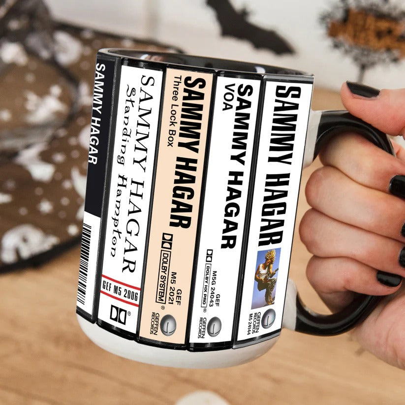 Retro Sammy Hagar Cassette Accent Mug Gift for Music Lovers GradoCreations