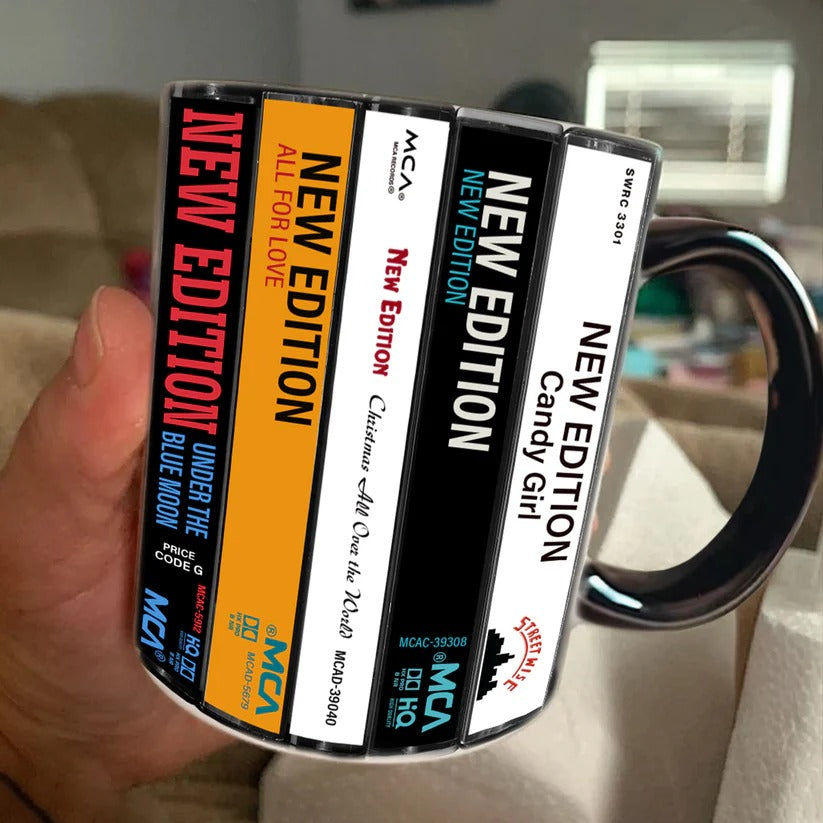 Retro New Edition Albums Accent Mug Ceramic Drinkware Gift GradoCreations