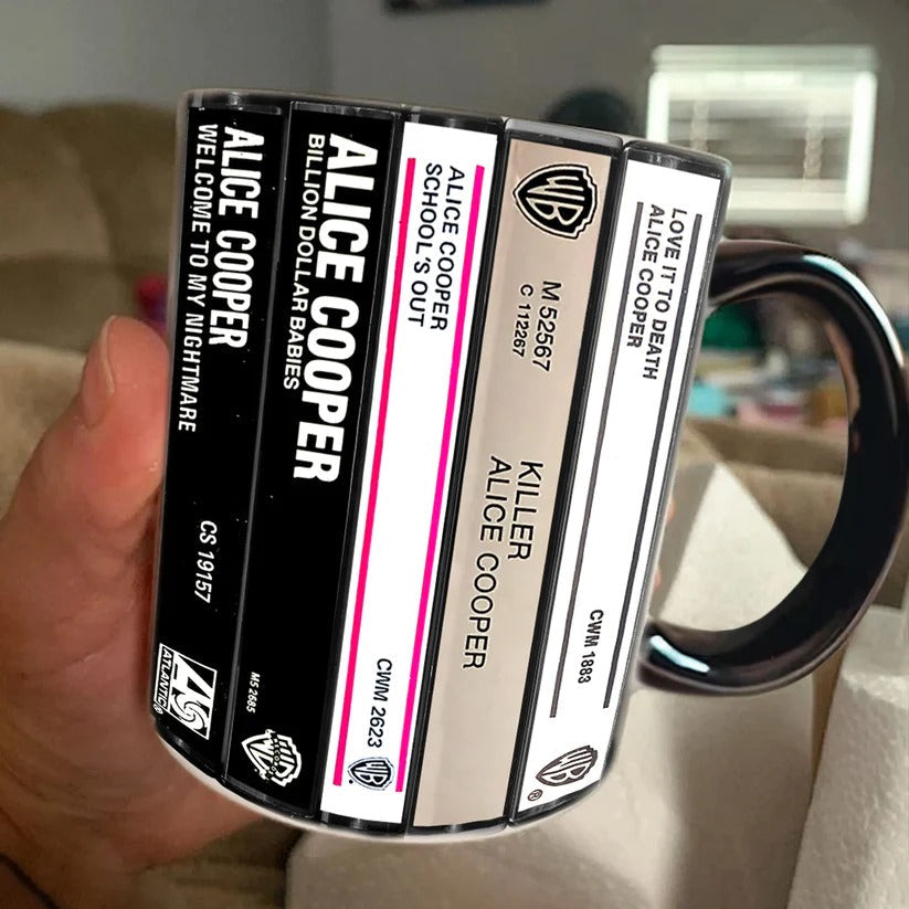 Alice Cooper Cassette Collection Ceramic Accent Mug Gift GradoCreations