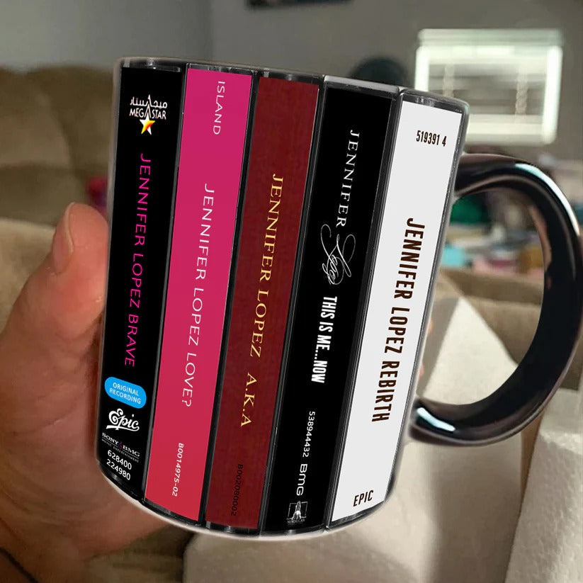 Jennifer Lopez Cassette Style Accent Mug Unique Gift GradoCreations