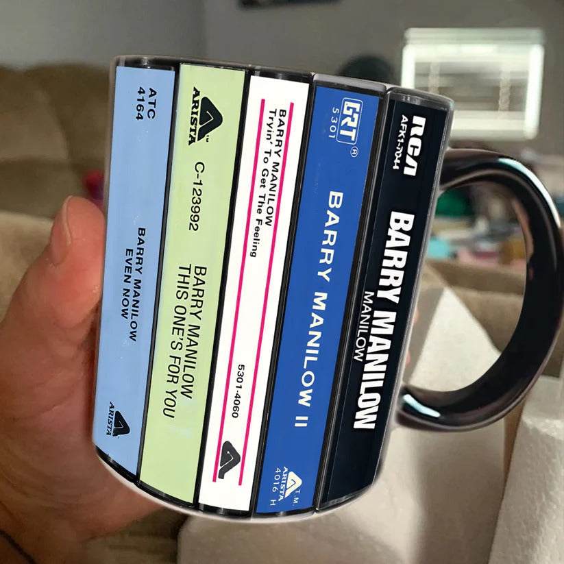 Retro Barry Manilow Album Cassette Accent Mug Gift for Music Lovers GradoCreations