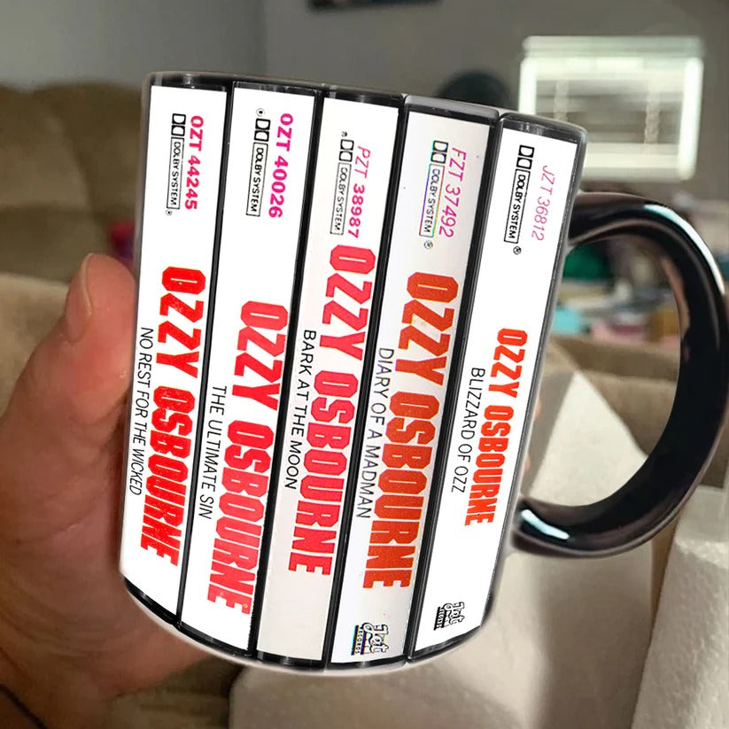 Ozzy Osbourne Cassette Album Retro Accent Mug Gift for Music Lovers GradoCreations