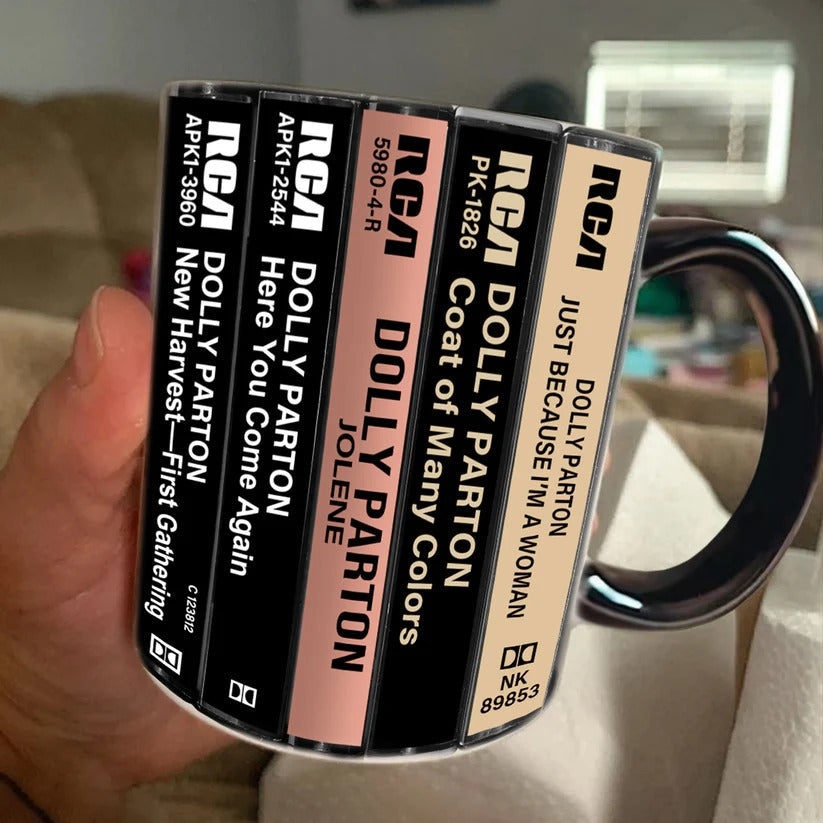 Retro Dolly Parton Cassette Accent Mug for Music Lovers GradoCreations