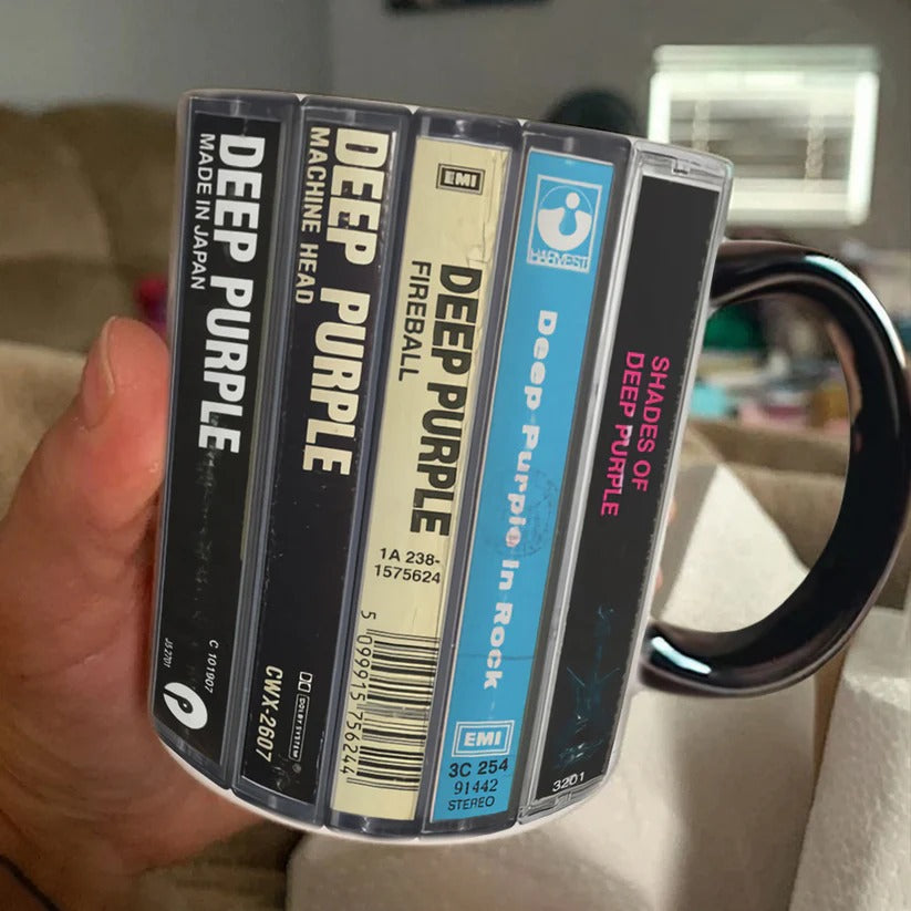 Deep Purple Cassette Accent Mug Gift for Music Lovers GradoCreations