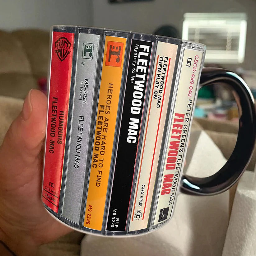 Fleetwood Mac Cassette Collection Accent Mug Retro Gift GradoCreations