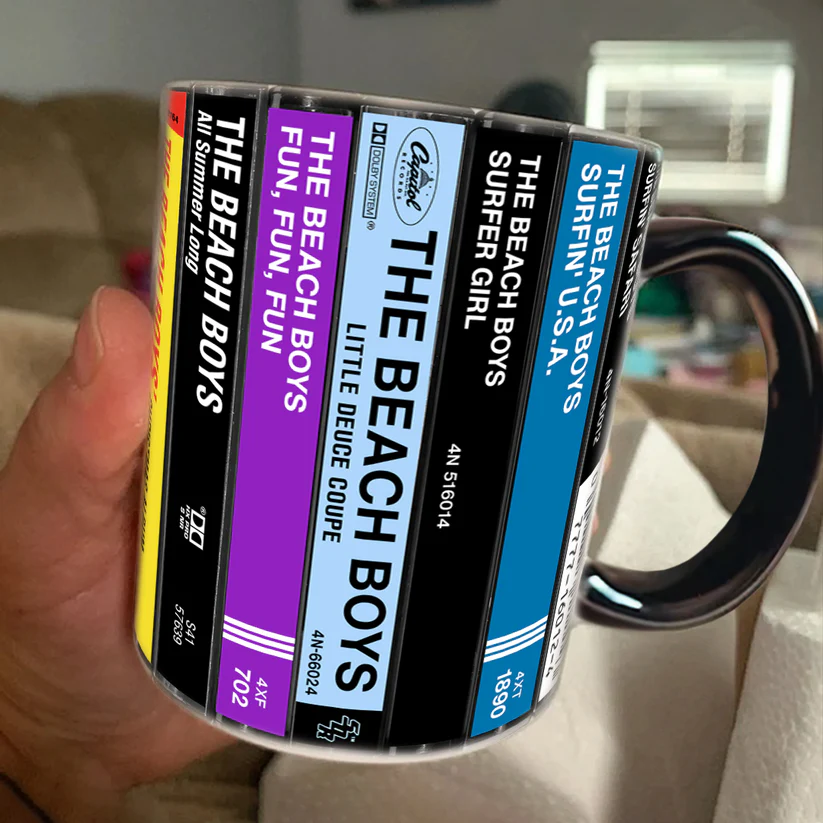 Retro Beach Boys Cassette Collection Accent Mug Ceramic Gift GradoCreations