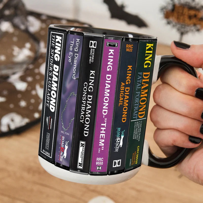 Retro King Diamond Cassette Accent Mug - Ceramic Drinkware Gift GradoCreations