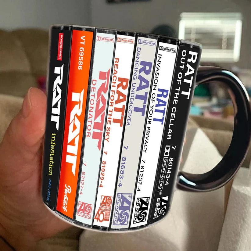 Ceramic RATT Cassette Accent Mug Great Gift for Music Lovers GradoCreations