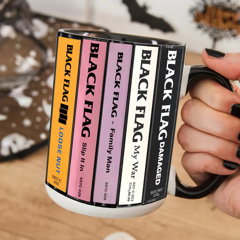 Black Flag Cassette Collection Accent Mug Retro Gift GradoCreations