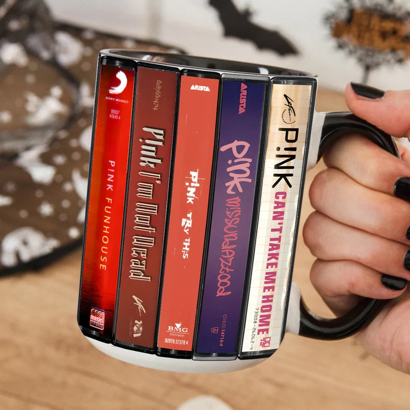 P!nk Albums Retro Ceramic Accent Mug Gift for Music Lovers GradoCreations