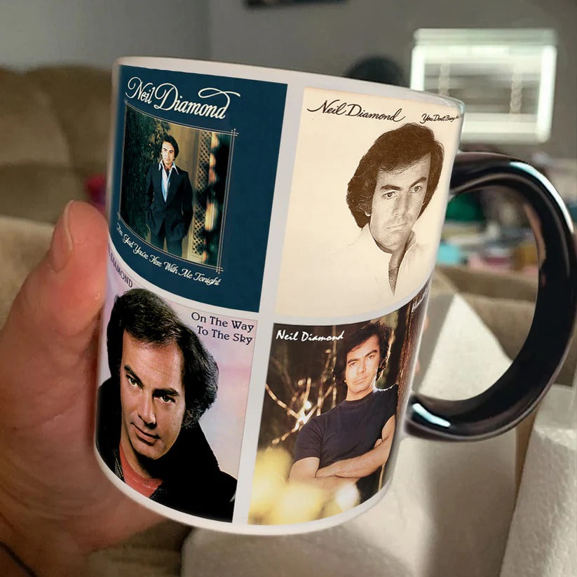 Neil Diamond Albums Cover Retro Ceramic Accent Mug Gift GradoCreations