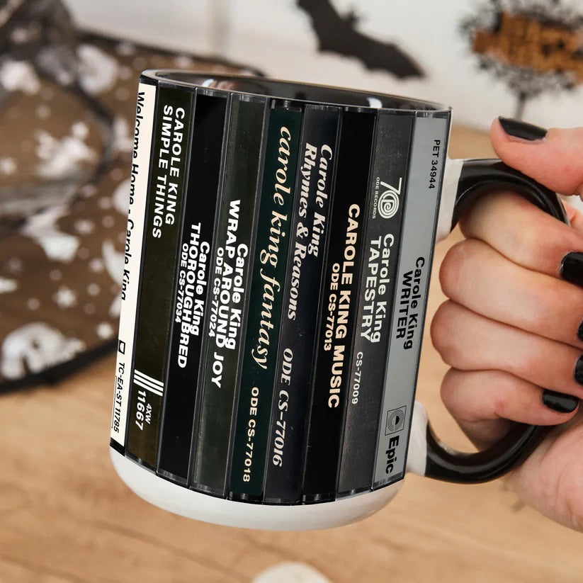 Retro Carole King Cassette Accent Mug Ceramic Gift for Music Lovers GradoCreations