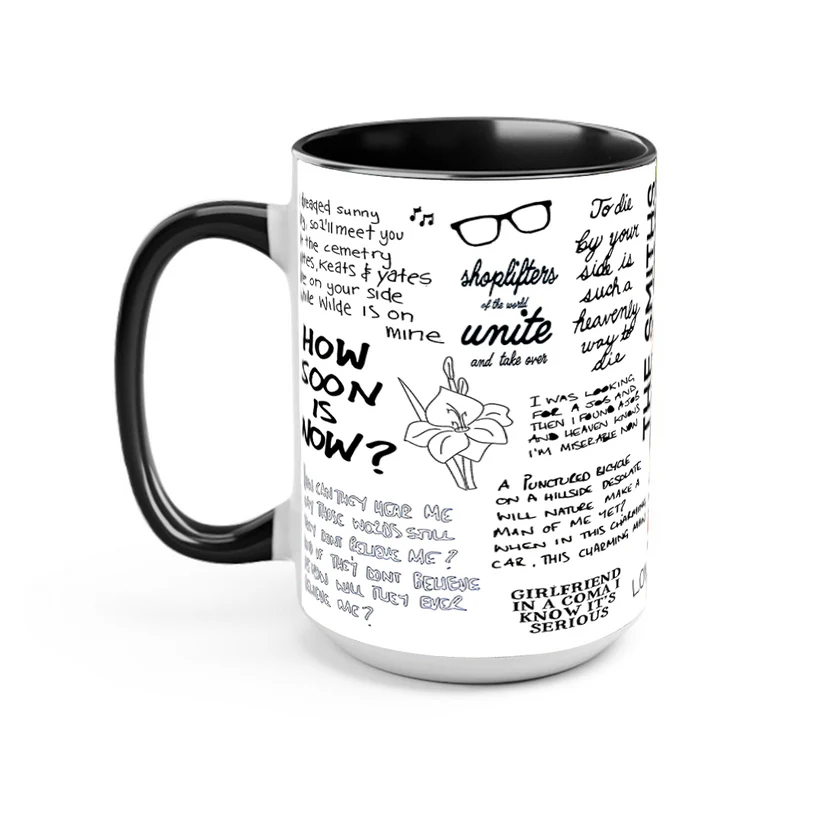 The Smiths Doodle Lyrics Accent Mug | Ceramic Music Gift GradoCreations
