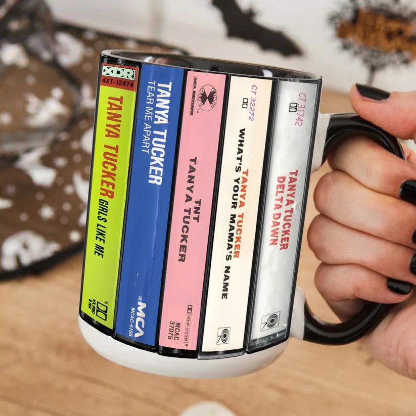 Tanya Tucker Retro Cassette Accent Mug for Music Lovers GradoCreations