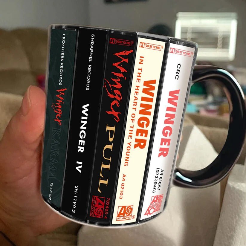 Retro Winger Albums Cassette Accent Mug | Ceramic Drinkware GradoCreations