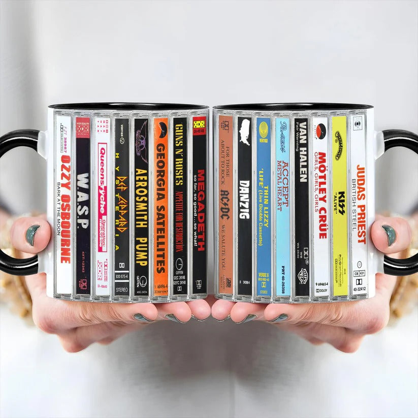 80s Metal Cassette Accent Mug Ceramic Unique Gift for Music Lover GradoCreations