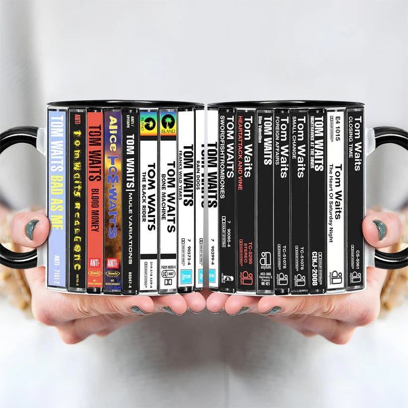 Tom Waits Album Cassette Collection Ceramic Accent Mug Gift GradoCreations