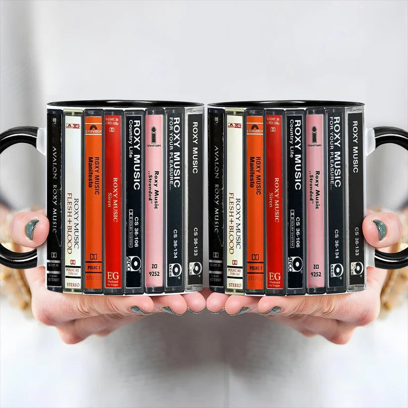 Retro Roxy Music Cassette Accent Mug for Music Lovers GradoCreations
