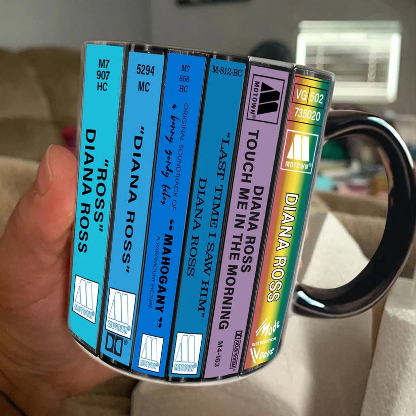 Diana Ross Cassette Mug Retro Accent Drinkware Gift GradoCreations