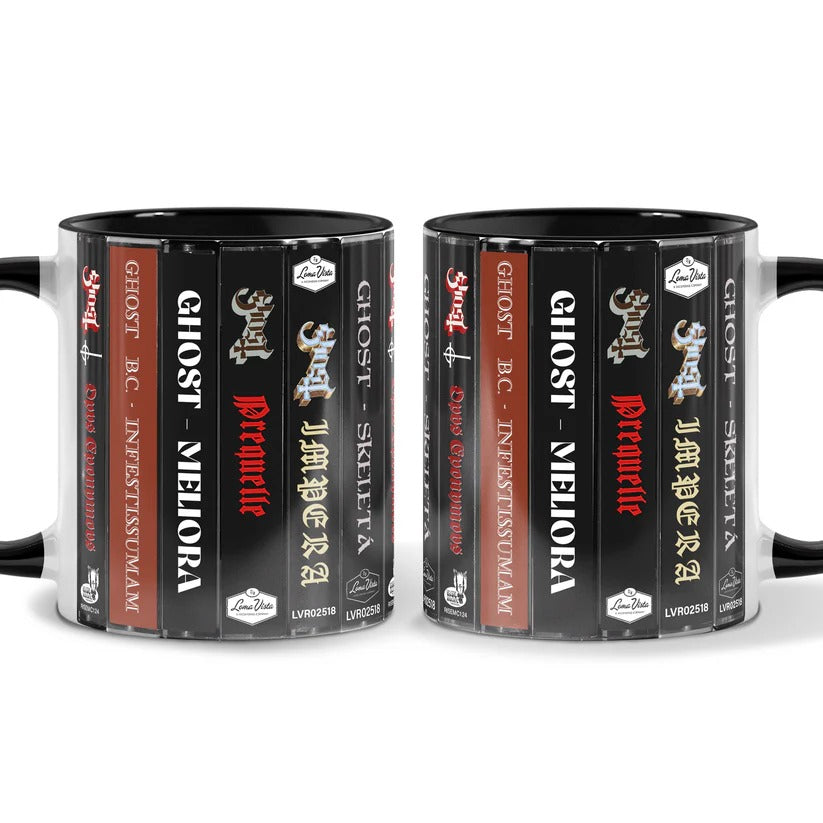 Ghost Albums Retro Accent Mug for Music Lovers | Ceramic Drinkware GradoCreations