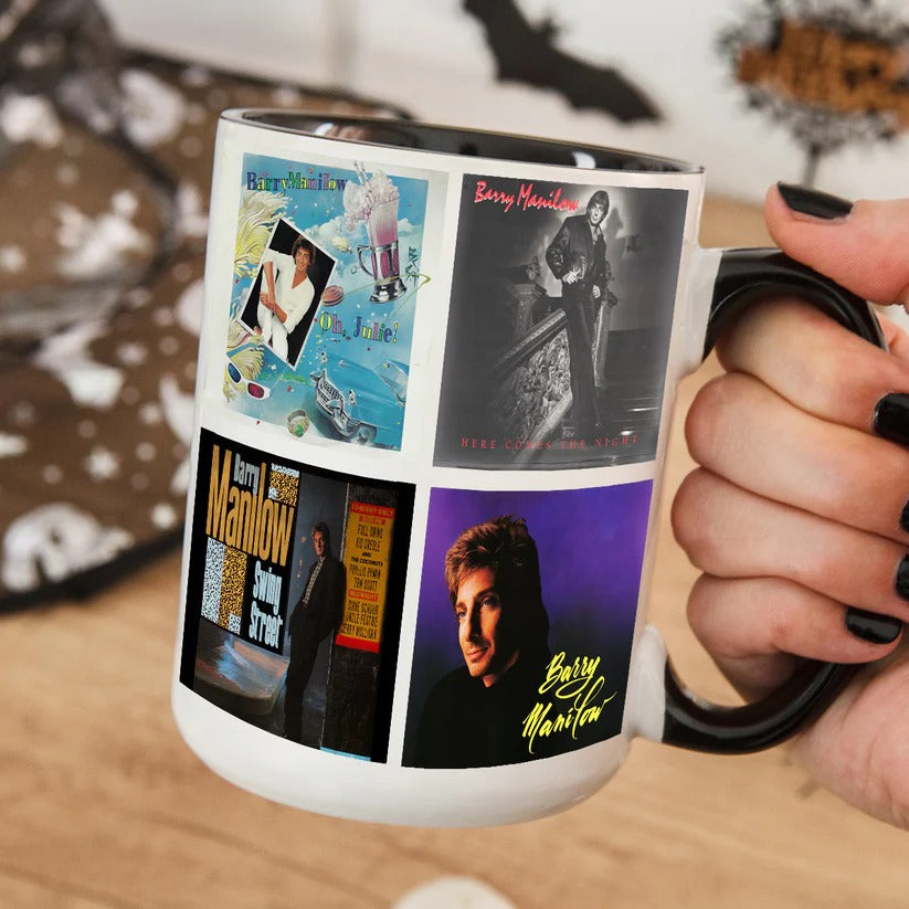 Retro Barry Manilow Album Covers Accent Mug Gift for Music Lovers GradoCreations