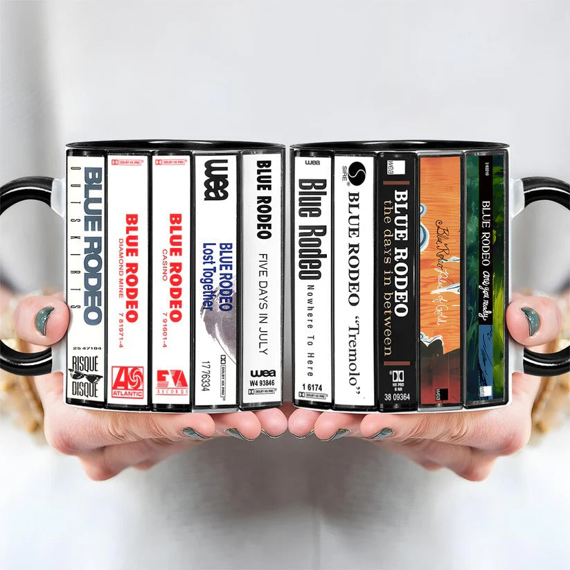 Blue Rodeo Cassette Accent Mug Ceramic Drinkware Gift for Music Lovers GradoCreations