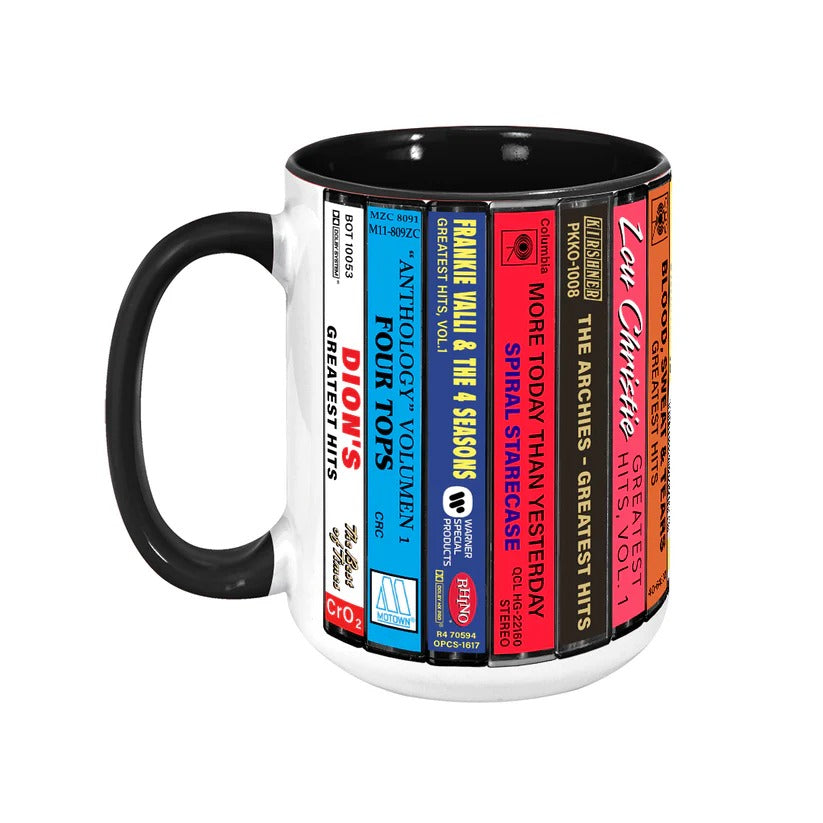Retro 60s Pop Albums Ceramic Mug for Music Lovers Gift GradoCreations