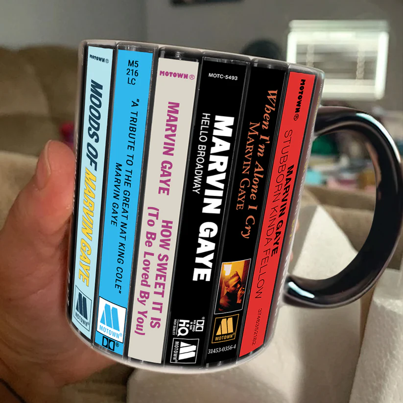 Retro Ceramic Accent Mug Marvin Gaye Cassette Collection Gift GradoCreations
