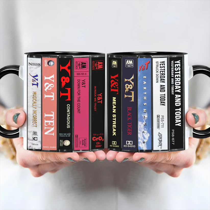 Y&T Cassette Design Accent Mug Retro Music Gift GradoCreations