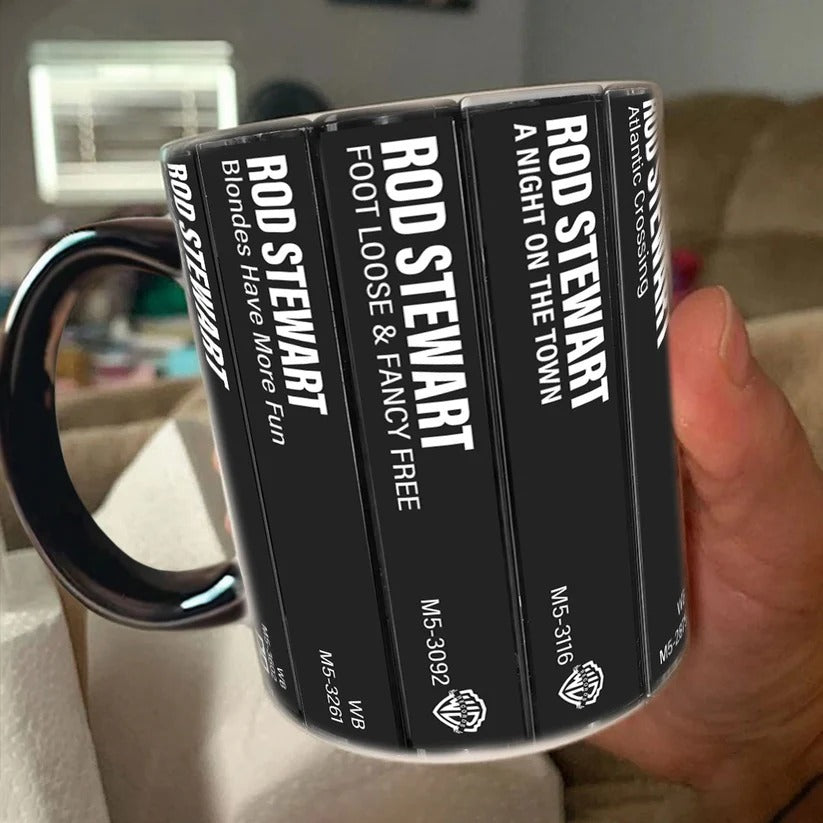 Rod Stewart Cassette Style Accent Mug Unique Gift for Music Lovers GradoCreations