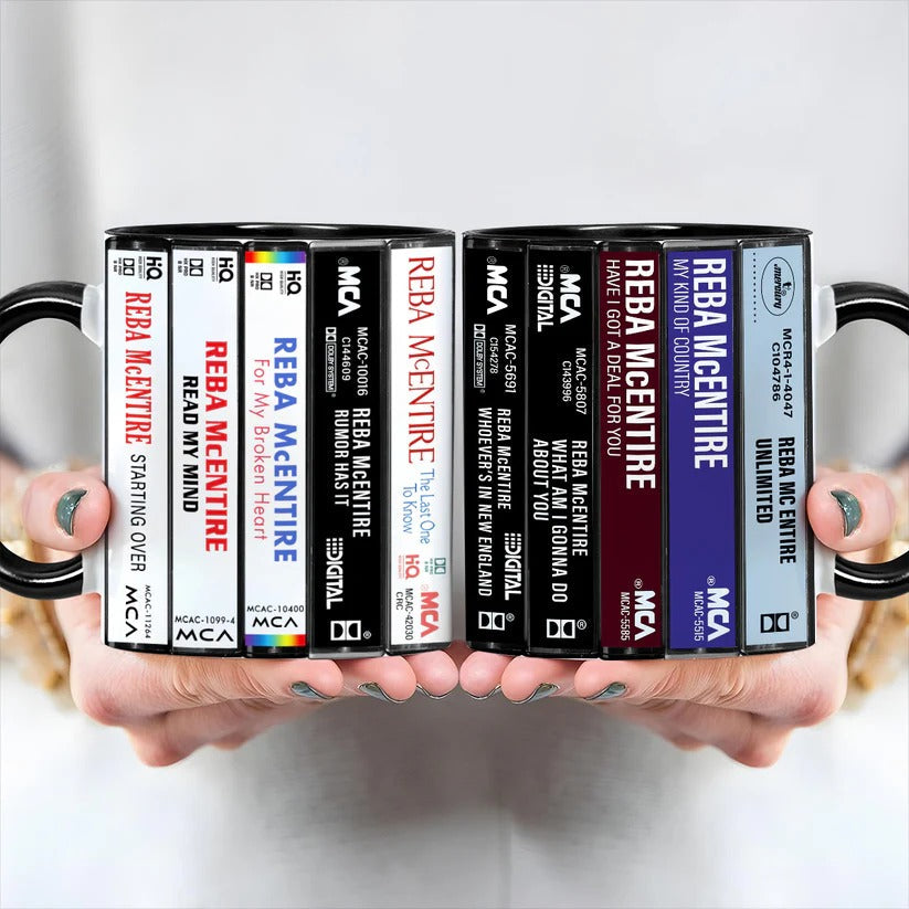 Reba McEntire Retro Cassette Accent Mug Custom Gift GradoCreations