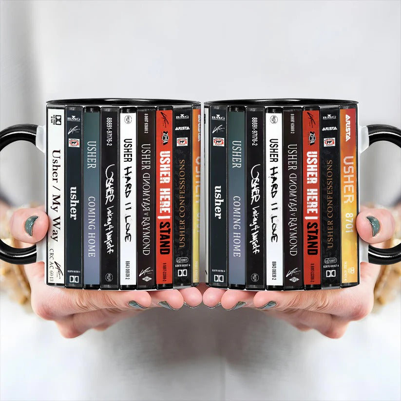 Retro Usher Albums Accent Mug Ceramic Drinkware Gift GradoCreations