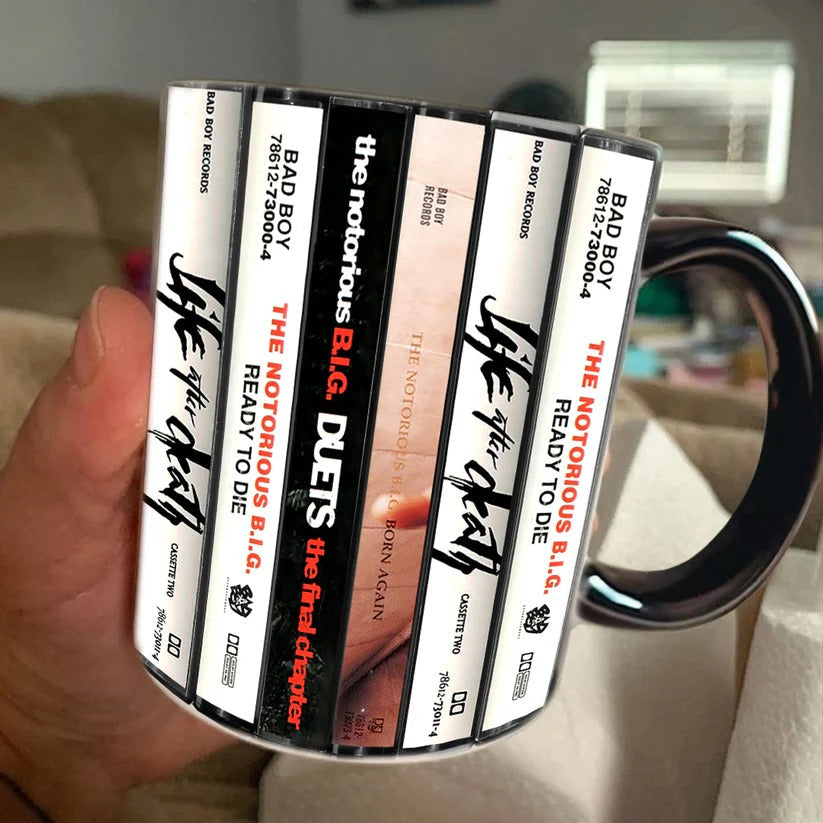 Retro Accent Mug featuring Notorious B.I.G. Albums | Ceramic Drinkware GradoCreations