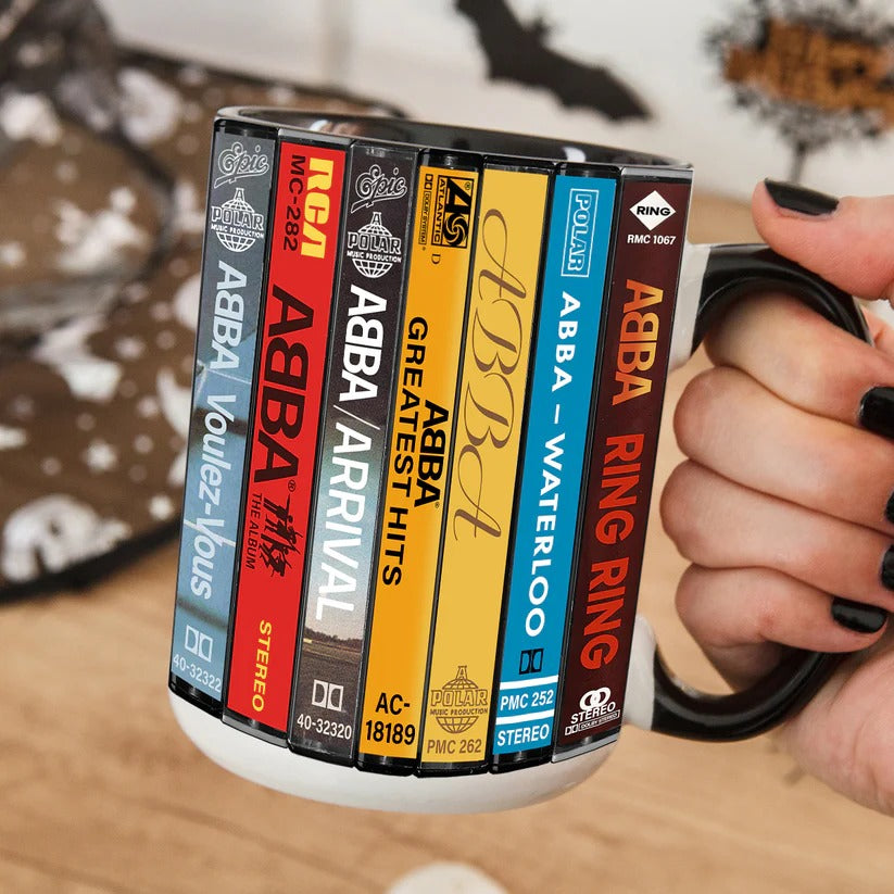Retro ABBA Cassette Collection Ceramic Accent Mug Gift GradoCreations