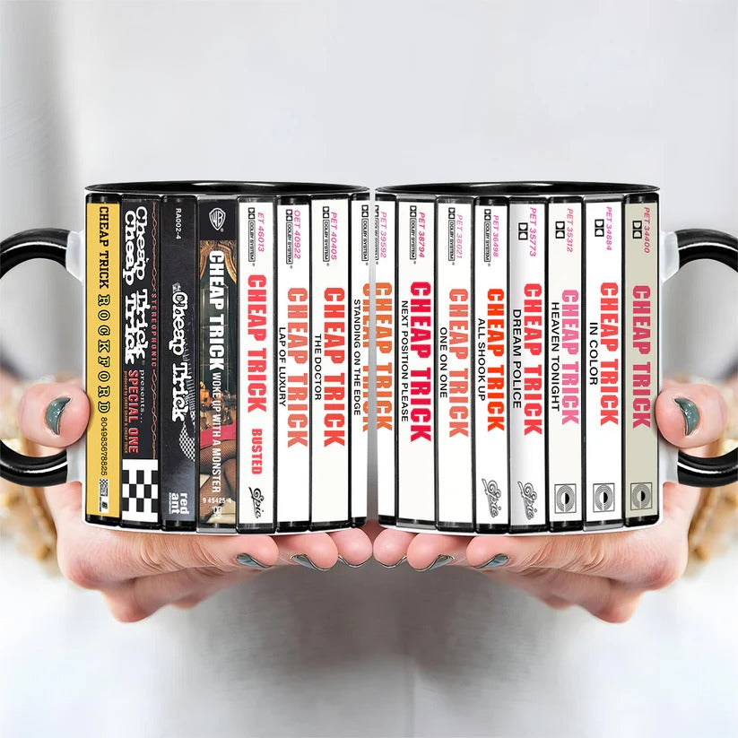 Retro Cassette Accent Mug Featuring Cheap Trick Albums GradoCreations