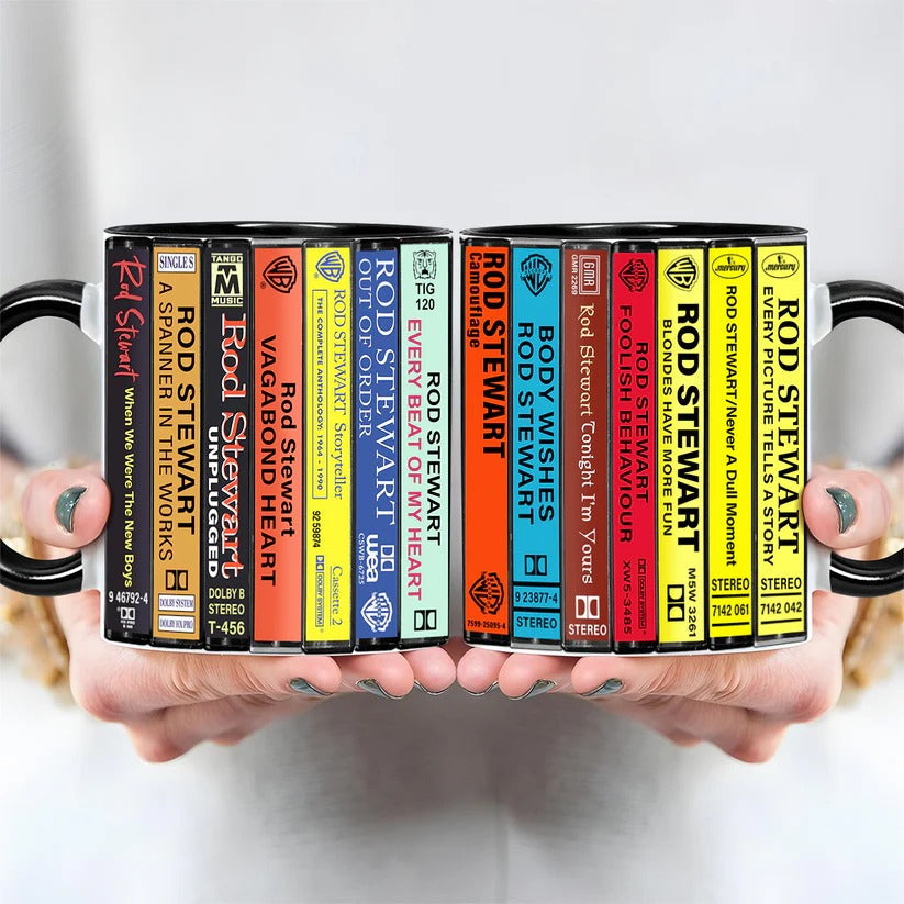 Rod Stewart Cassette Collection Accent Mug Ceramic Gift GradoCreations