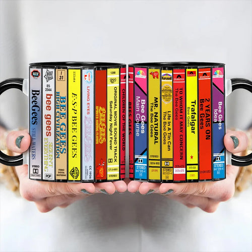 Bee Gees Cassette Collection Accent Mug Ceramic Drinkware GradoCreations