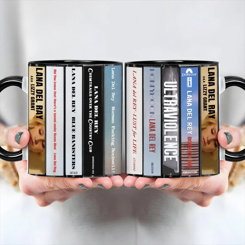 Retro Accent Mug with Lana Del Rey Cassette Collection Design GradoCreations