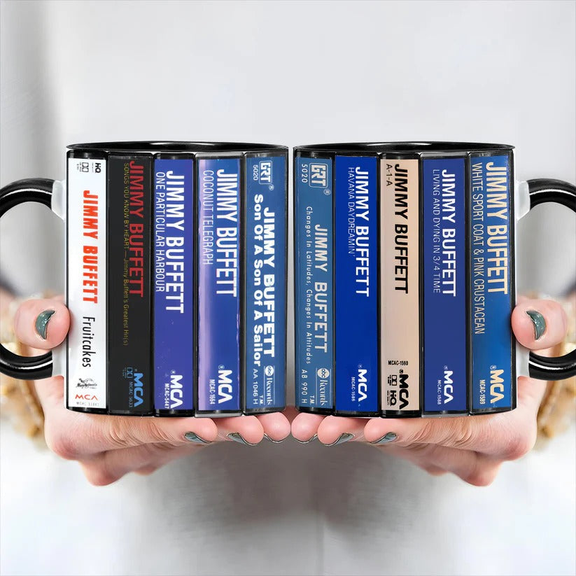 Jimmy Buffett Cassette Retro Accent Mug Gift for Music Lovers GradoCreations