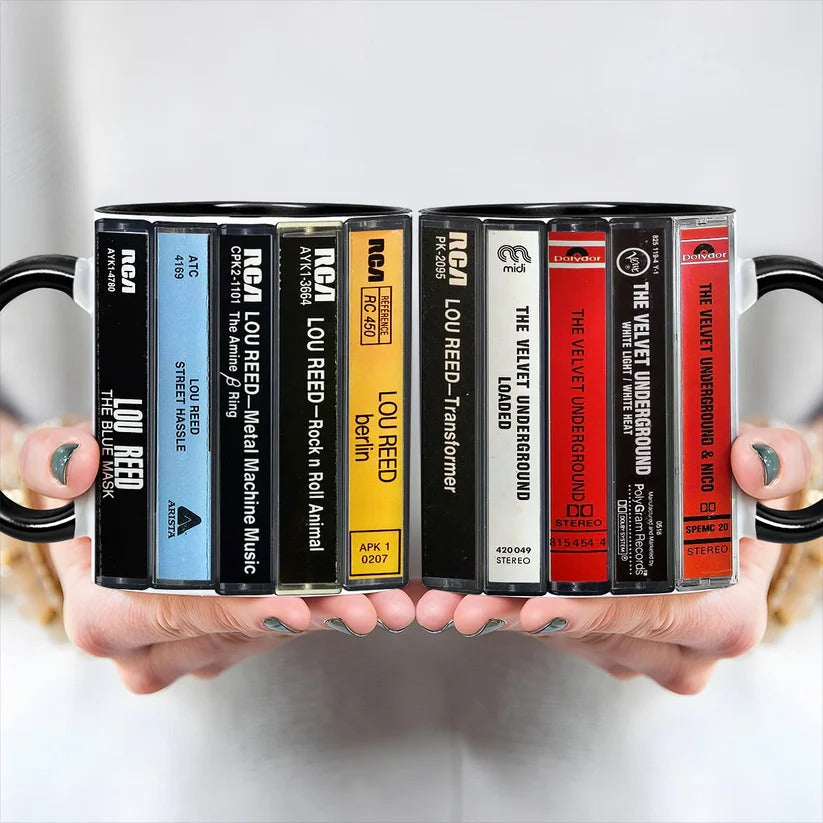 Lou Reed Cassette Retro Accent Mug for Music Lovers GradoCreations
